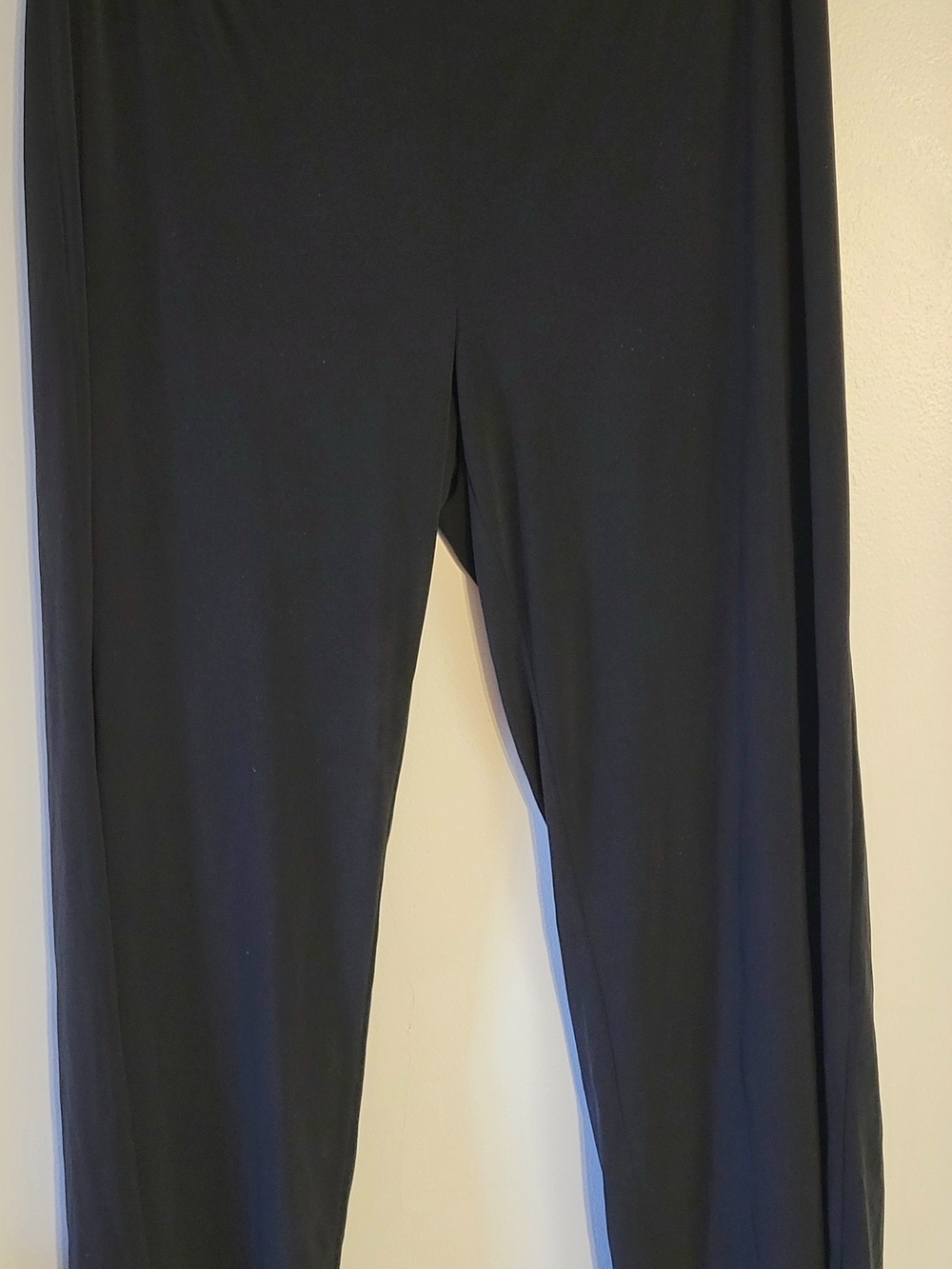 IMAN Black Wide Leg Pull On Pants 1X Plus Size 22” Waist 30” Length Stretch - Picture 2 of 4